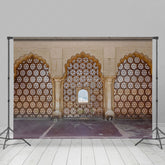 Lofaris Vintage Carved Stone Wall With Arch Windows Backdrop